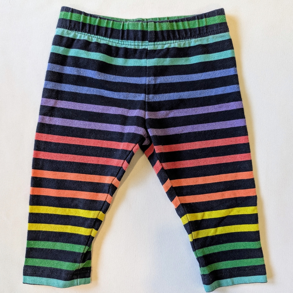 Primary Black and Green Leggings Elastic Waistband Stretchy Fit